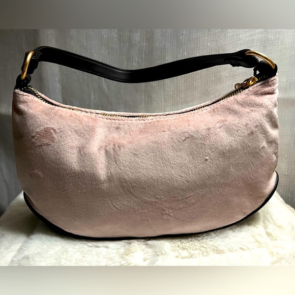 NEW Juicy Couture Chocolate Pink Blush Velour Shoulder Bag - Picture 2 of 6